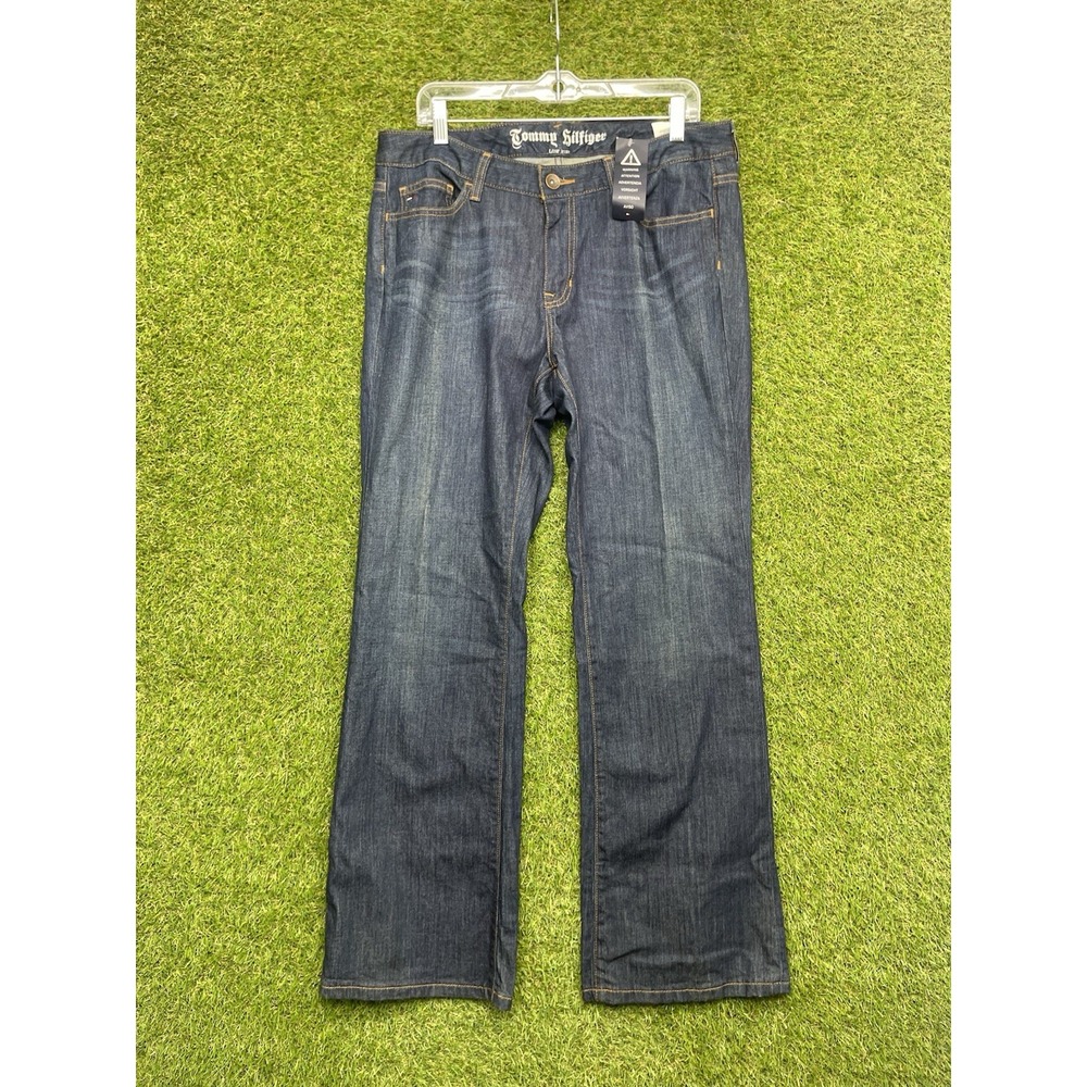 Tommy Hilfiger Lowrider Jeans Mens 34x32 Straight Leg Low Rise Dark Wash NWT